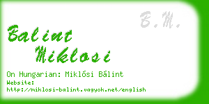 balint miklosi business card